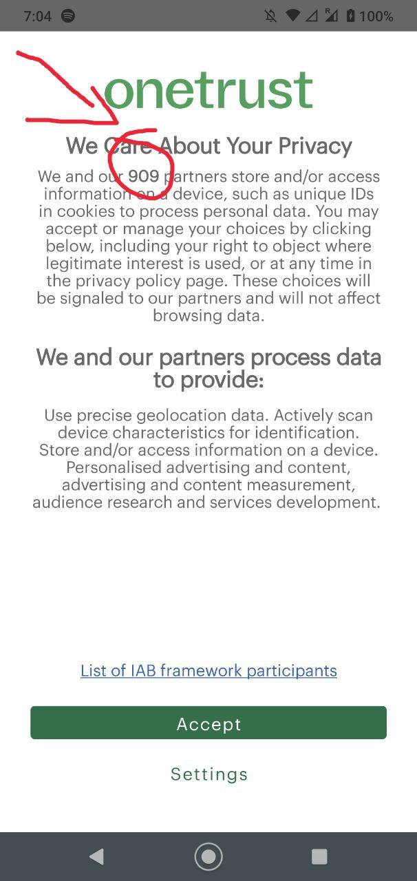 Meetup app data screenshot